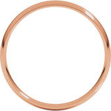 14K Rose 3 mm Ultra-Lightweight Half Round Band Size 7