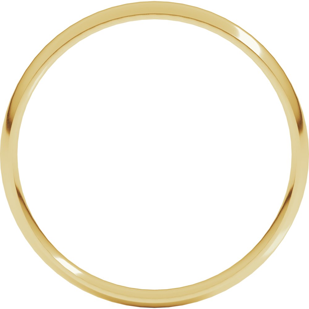 18K Yellow Gold 3 mm Ultra-Lightweight Comfort-Fit Half Round Band Size 6.5