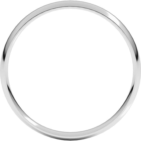 18K White Gold 3 mm Ultra-Lightweight Comfort-Fit Half Round Band Size 7