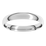 14K White 3 mm Ultra-Lightweight Comfort-Fit Half Round Band