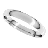 14K White Gold 3 mm Ultra-Lightweight Comfort-Fit Half Round Band Size 7