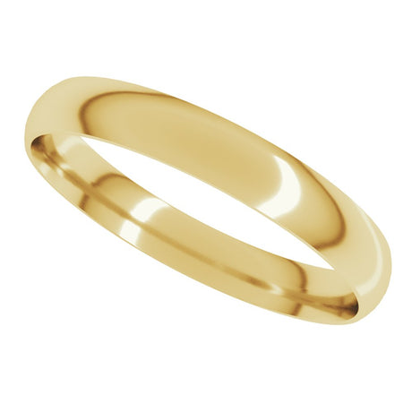 14K Yellow Gold 3 mm Ultra-Lightweight Comfort-Fit Half Round Band Size 5