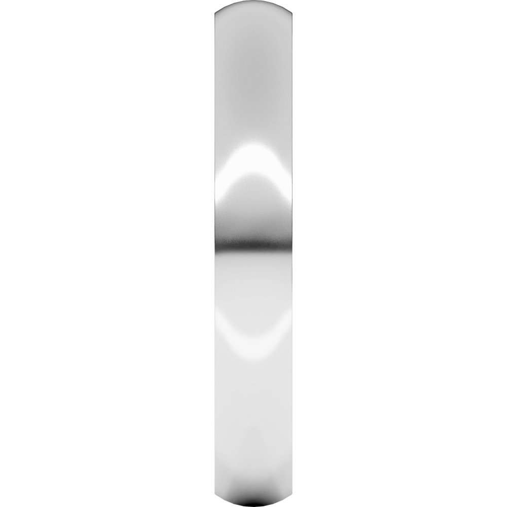 10K White Gold 3 mm Ultra-Lightweight Comfort-Fit Half Round Band Size 7.5