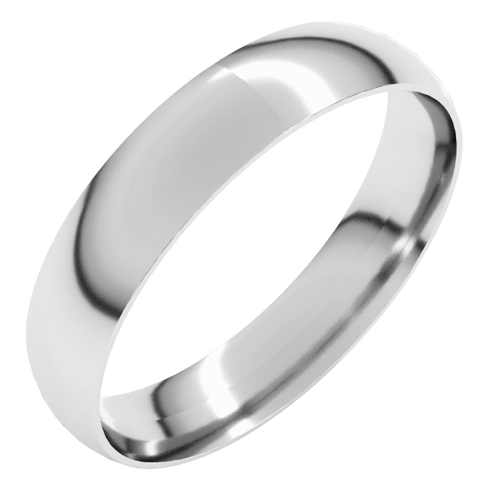 Sterling Silver 4 mm Ultra-Lightweight Half Round Band Size 15