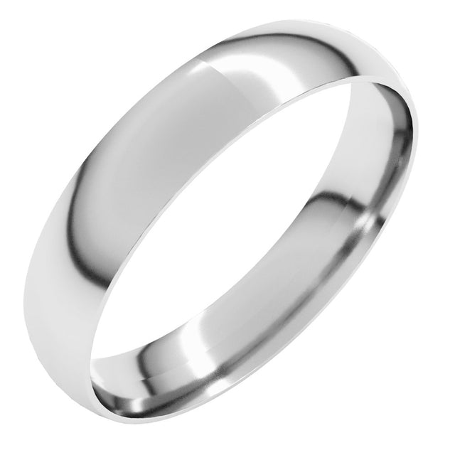 Sterling Silver 4 mm Ultra-Lightweight Half Round Band Size 15