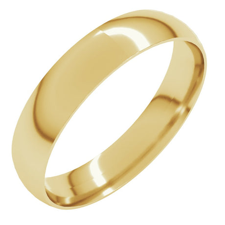 10K Yellow Gold 4 mm Ultra-Lightweight Comfort-Fit Half Round Band Size 4