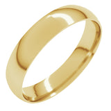 14K Yellow 4 mm Ultra-Lightweight Comfort-Fit Half Round Band Size 5.5