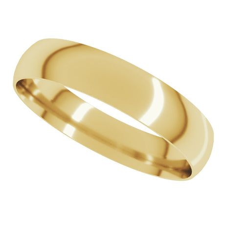 18K Yellow Gold 4 mm Ultra-Lightweight Comfort-Fit Half Round Band Size 10