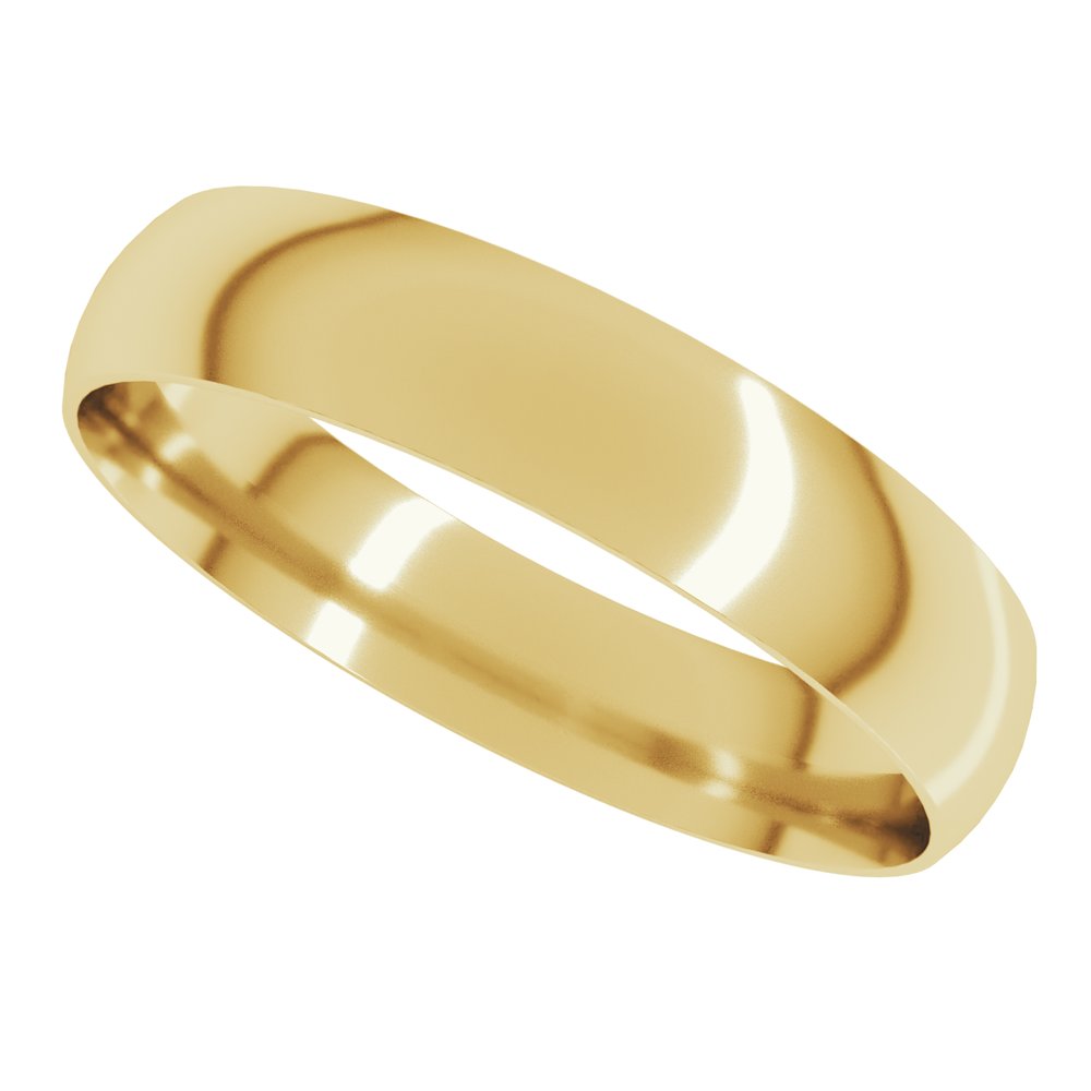 10K Yellow Gold 4 mm Ultra-Lightweight Comfort-Fit Half Round Band Size 4