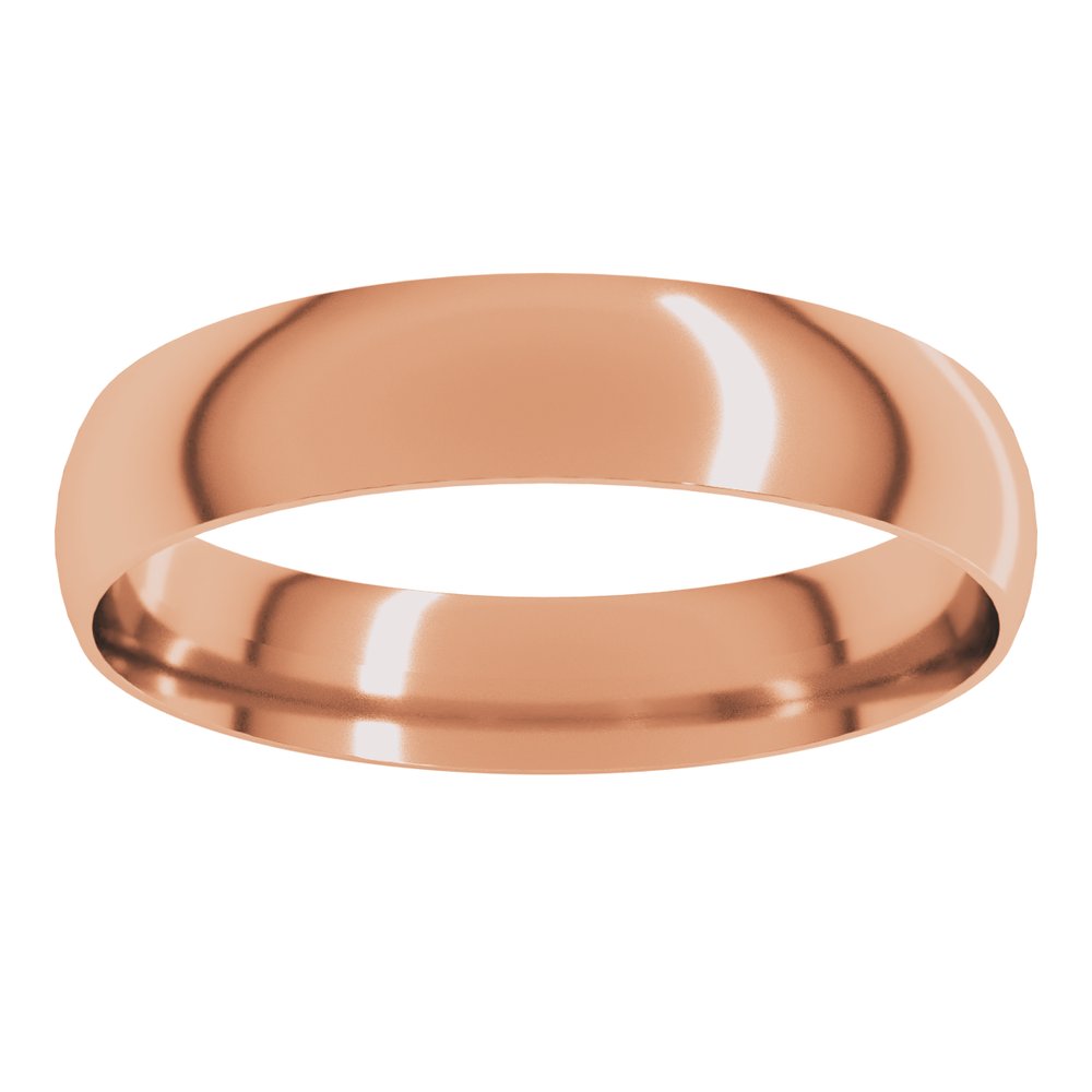 14K Rose 4 mm Ultra-Lightweight Half Round Band Size 11.5