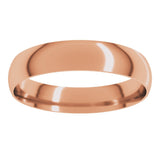 18K Rose 4 mm Ultra-Lightweight Half Round Band Size 6.5