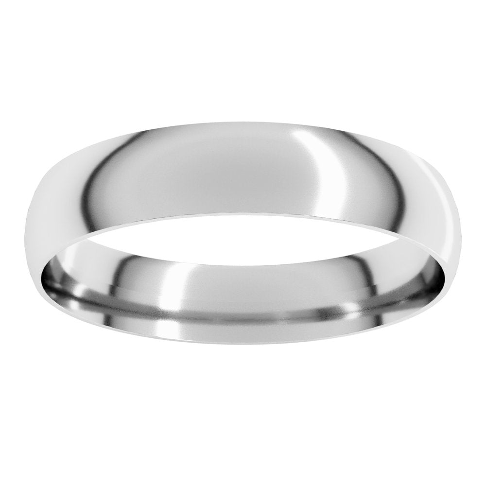 Sterling Silver 4 mm Ultra-Lightweight Comfort-Fit Half Round Band Size 10