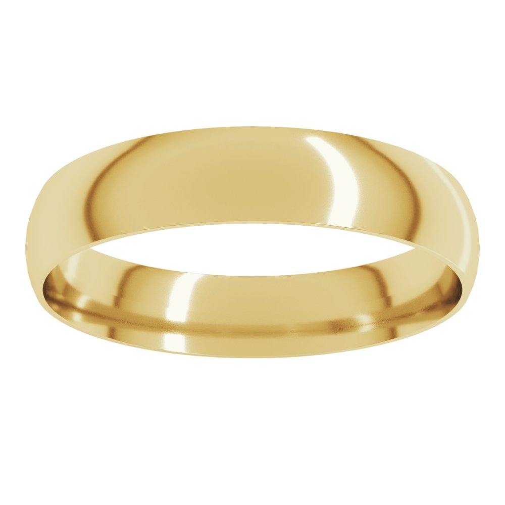 10K Yellow Gold 4 mm Ultra-Lightweight Comfort-Fit Half Round Band Size 4