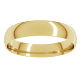 10K Yellow Gold 4 mm Ultra-Lightweight Comfort-Fit Half Round Band Size 4