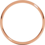 18K Rose 4 mm Ultra-Lightweight Half Round Band Size 6.5