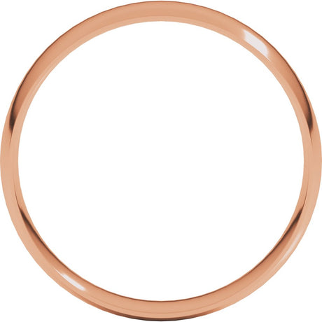 18K Rose Gold 5 mm Ultra-Lightweight Comfort-Fit Half Round Band Size 7.5