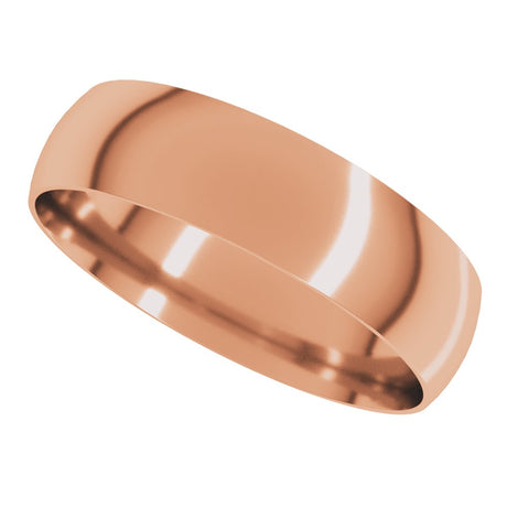 14K Rose Gold 5 mm Ultra-Lightweight Comfort-Fit Half Round Band Size 7
