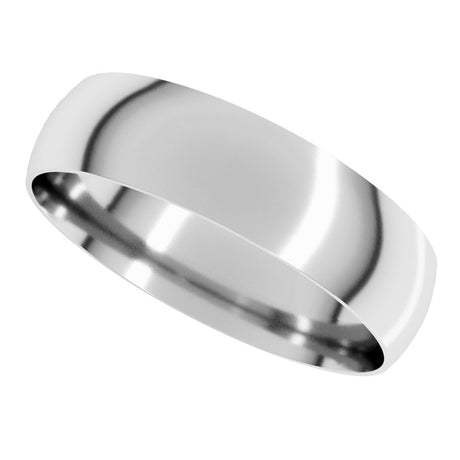 10K White Gold 5 mm Ultra-Lightweight Comfort-Fit Half Round Band Size 8