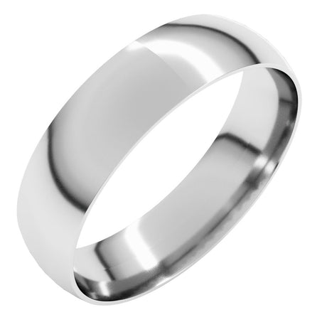 Platinum 5 mm Ultra-Lightweight Comfort-Fit Half Round Band Size 6