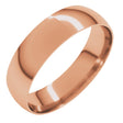 10K Rose Gold 5 mm Ultra-Lightweight Comfort-Fit Half Round Band Size 9.5