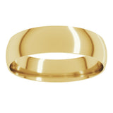 10K Yellow Gold 5 mm Ultra-Lightweight Comfort-Fit Half Round Band Size 7