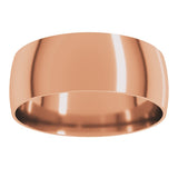 10K Rose 7 mm Ultra-Lightweight Comfort-Fit Half Round Band Size 9.5