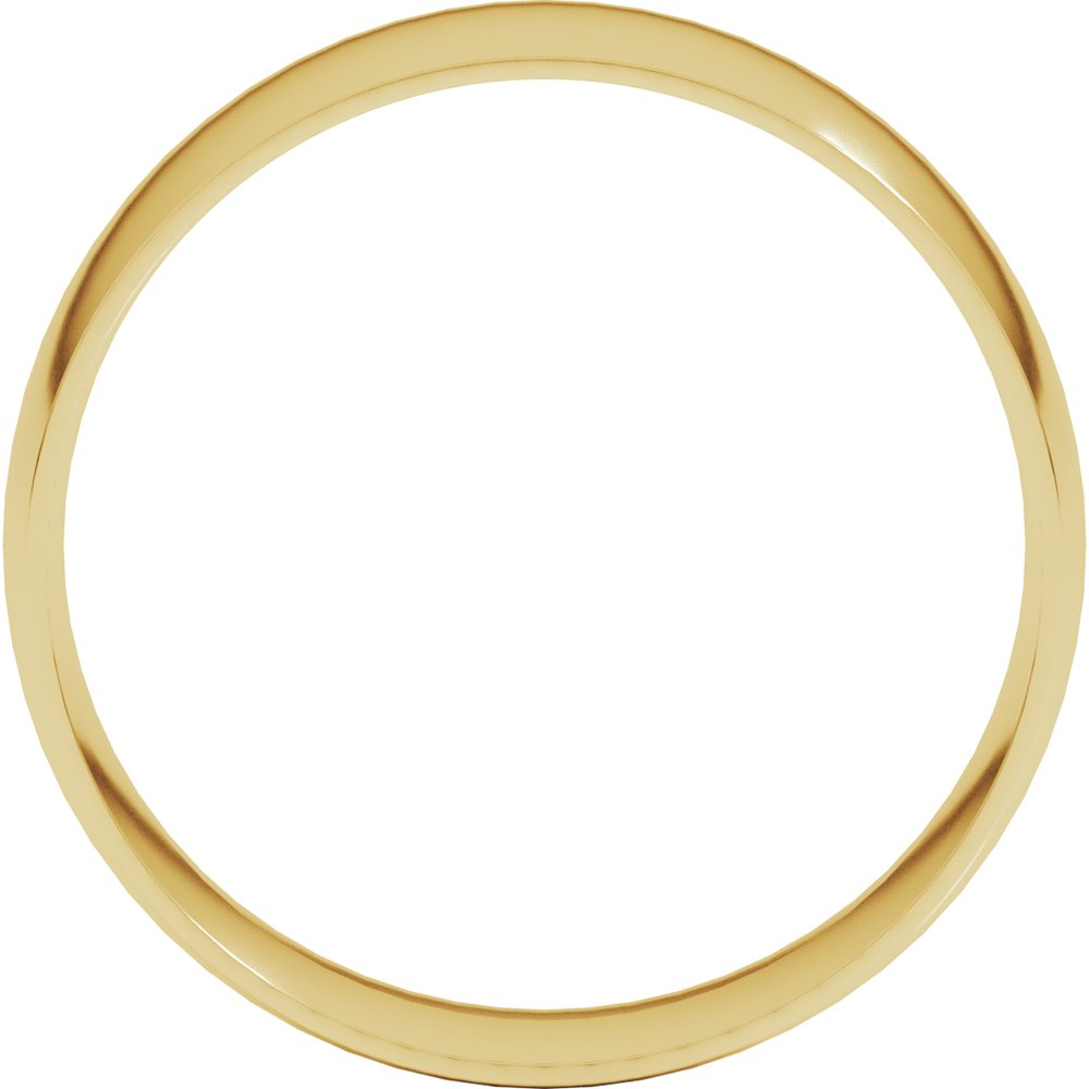 10K Yellow Gold 7 mm Ultra-Lightweight Comfort-Fit Half Round Band Size 7