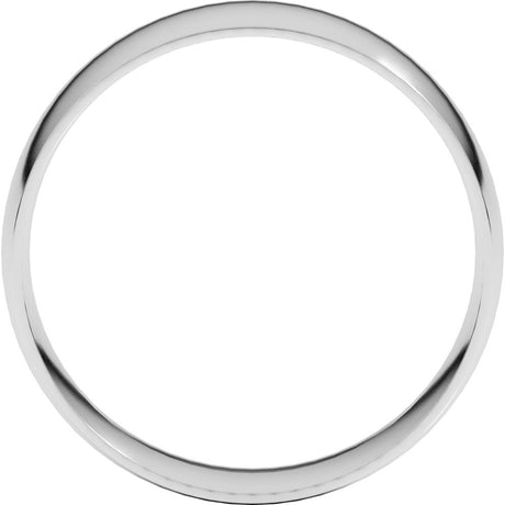 14K White Gold 7 mm Ultra-Lightweight Comfort-Fit Half Round Band Size 9.5