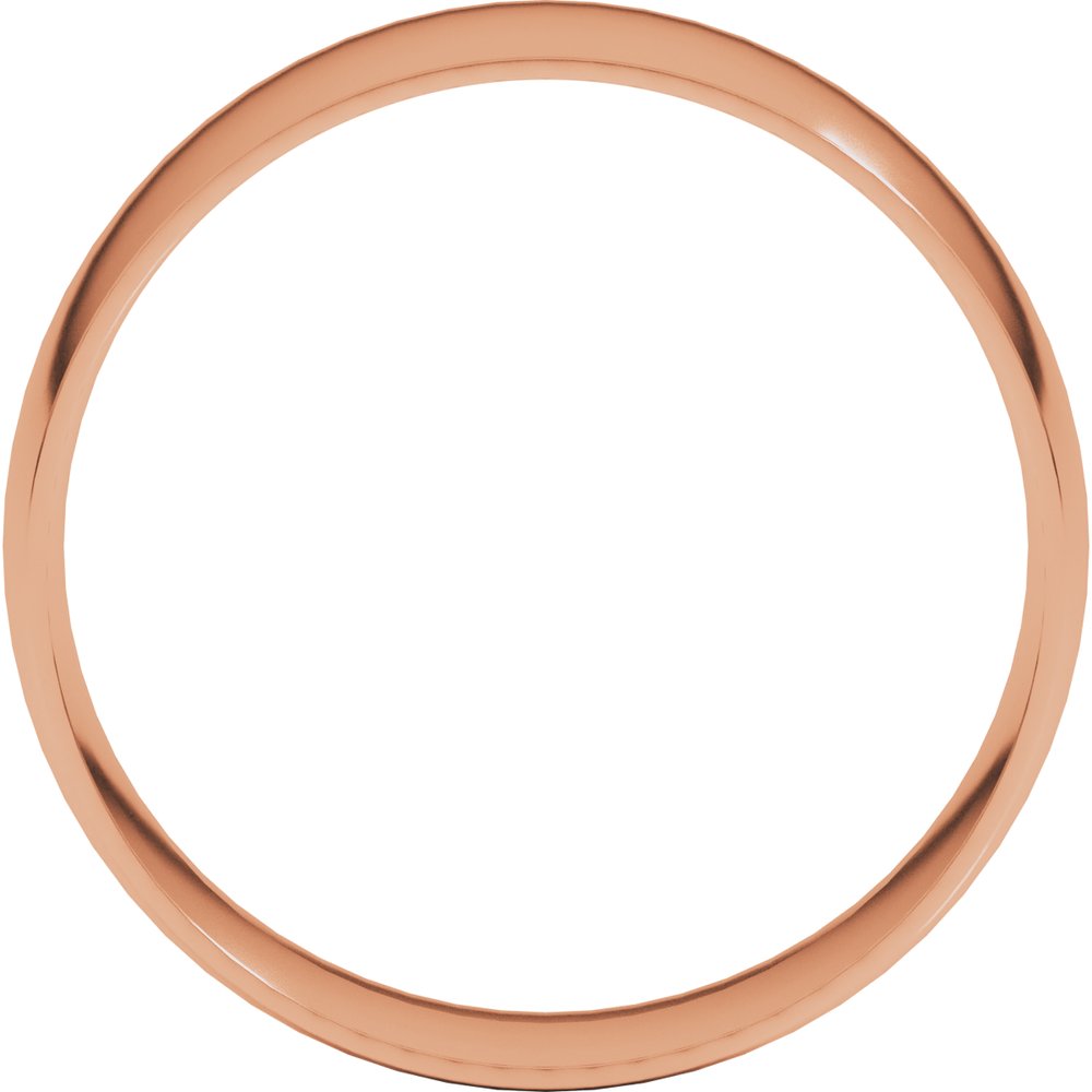 14K Rose 7 mm Ultra-Lightweight Comfort-Fit Half Round Band Size 9