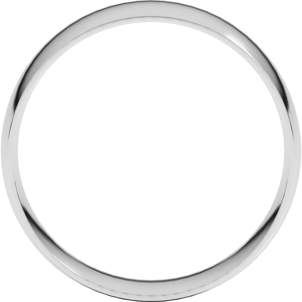 14K White 7 mm Ultra-Lightweight Half Round Band