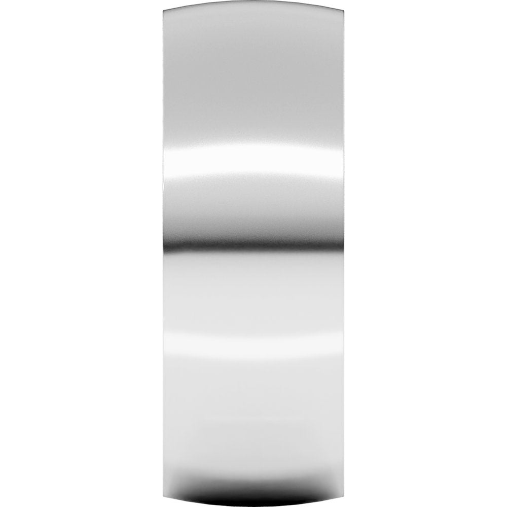 14K White Gold 7 mm Ultra-Lightweight Comfort-Fit Half Round Band Size 9.5