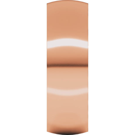 10K Rose Gold 6 mm Ultra-Lightweight Comfort-Fit Half Round Band Size 9.5