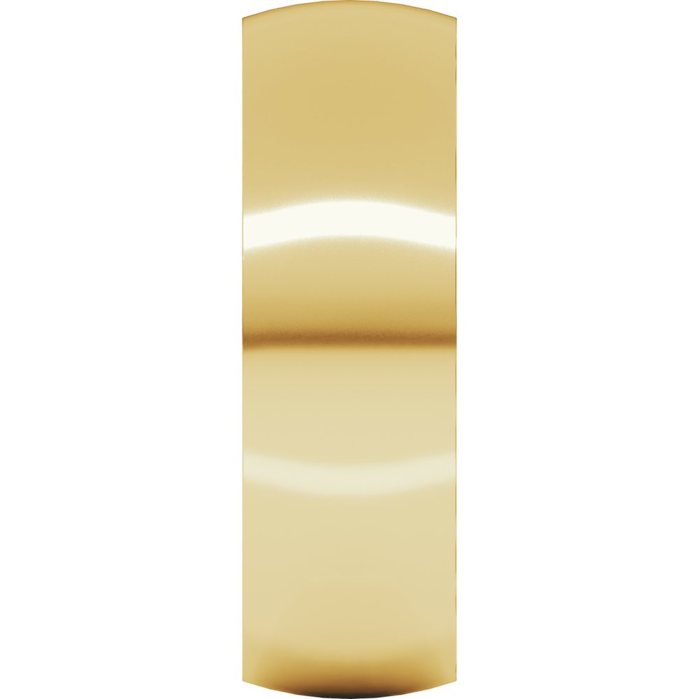 14K Yellow Gold 6 mm Ultra-Lightweight Comfort-Fit Half Round Band Size 7.5