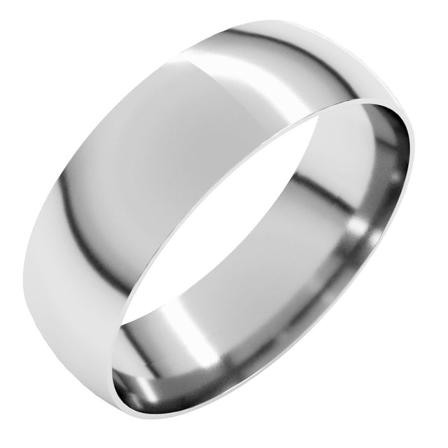 Sterling Silver 6 mm Ultra-Lightweight Half Round Band Size 17