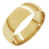 14K Yellow Gold 6 mm Ultra-Lightweight Comfort-Fit Half Round Band Size 7.5