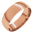 18K Rose Gold 6 mm Ultra-Lightweight Comfort-Fit Half Round Band Size 11