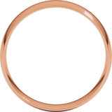 10K Rose Gold 6 mm Ultra-Lightweight Comfort-Fit Half Round Band Size 9.5