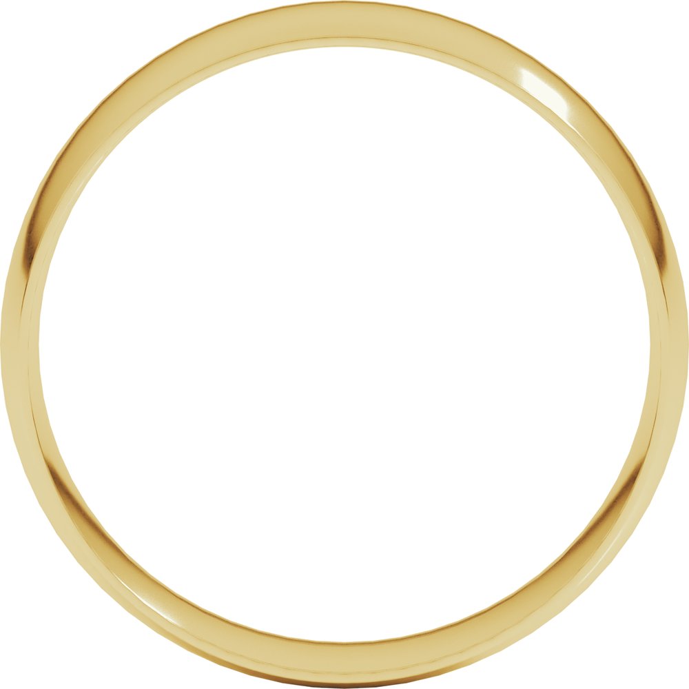 14K Yellow Gold 6 mm Ultra-Lightweight Comfort-Fit Half Round Band Size 7.5