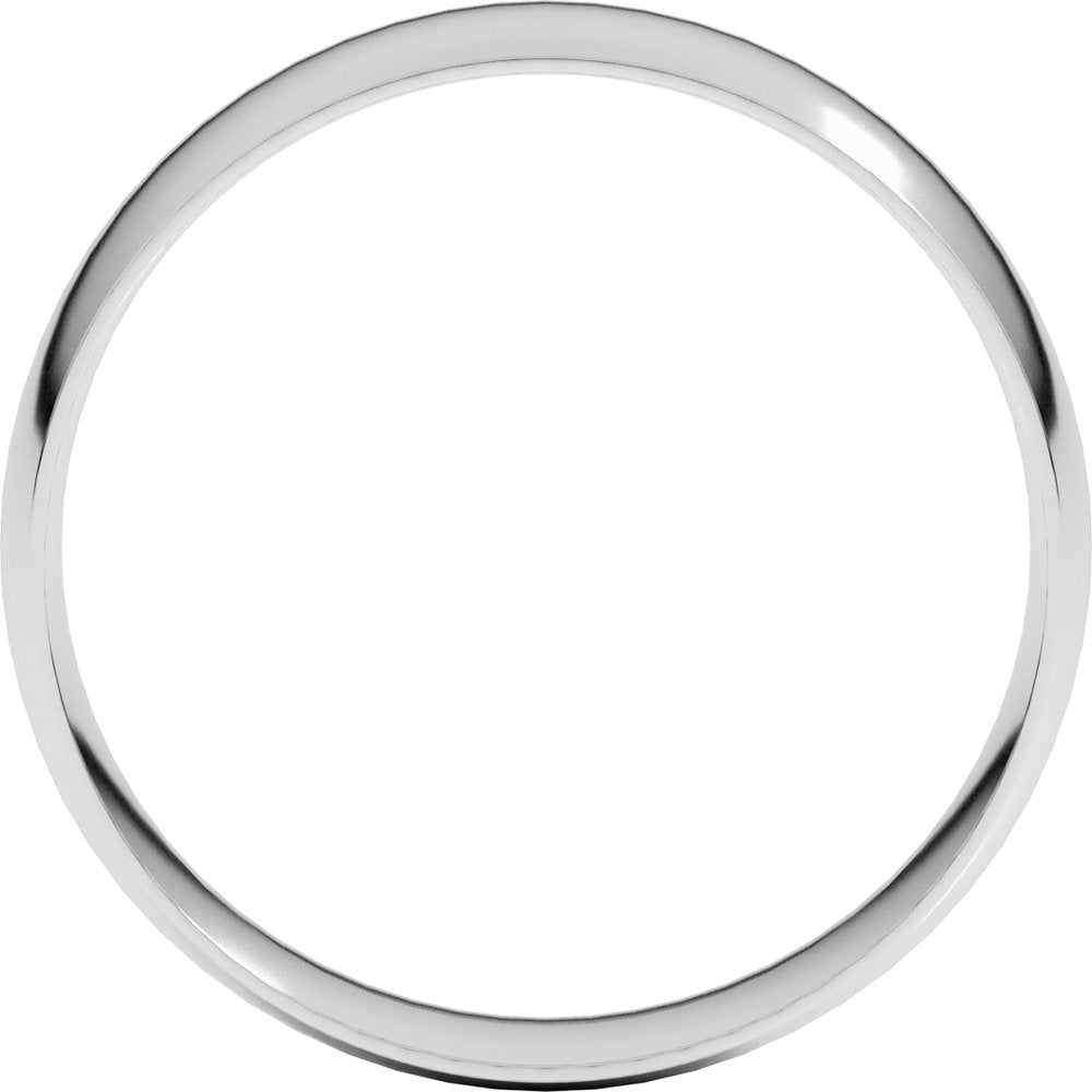 14K White Gold 6 mm Ultra-Lightweight Comfort-Fit Half Round Band Size 9.5