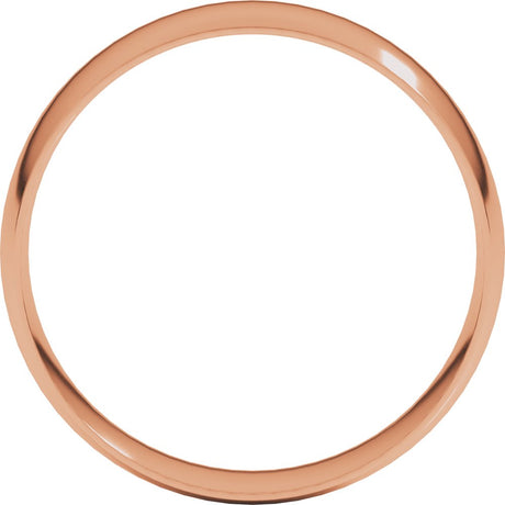 18K Rose Gold 6 mm Ultra-Lightweight Comfort-Fit Half Round Band Size 11