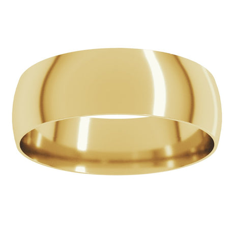 10K Yellow Gold 6 mm Ultra-Lightweight Comfort-Fit Half Round Band Size 4.5
