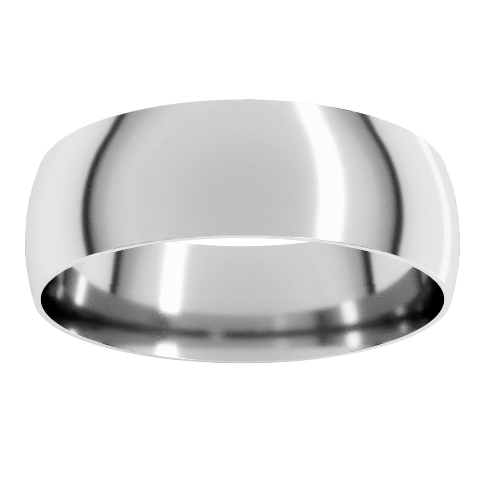 14K White Gold 6 mm Ultra-Lightweight Comfort-Fit Half Round Band Size 9.5