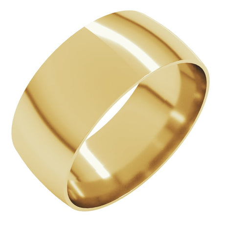 14K Yellow Gold 8 mm Ultra-Lightweight Comfort-Fit Half Round Band Size 10