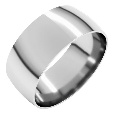 14K White Gold 8 mm Ultra-Lightweight Comfort-Fit Half Round Band Size 8