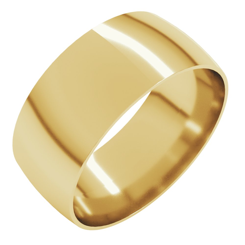 10K Yellow Gold 8 mm Ultra-Lightweight Comfort-Fit Half Round Band Size 8.5