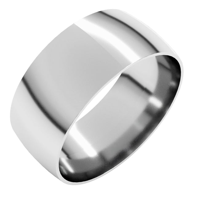 14K White Gold 8 mm Ultra-Lightweight Comfort-Fit Half Round Band Size 8