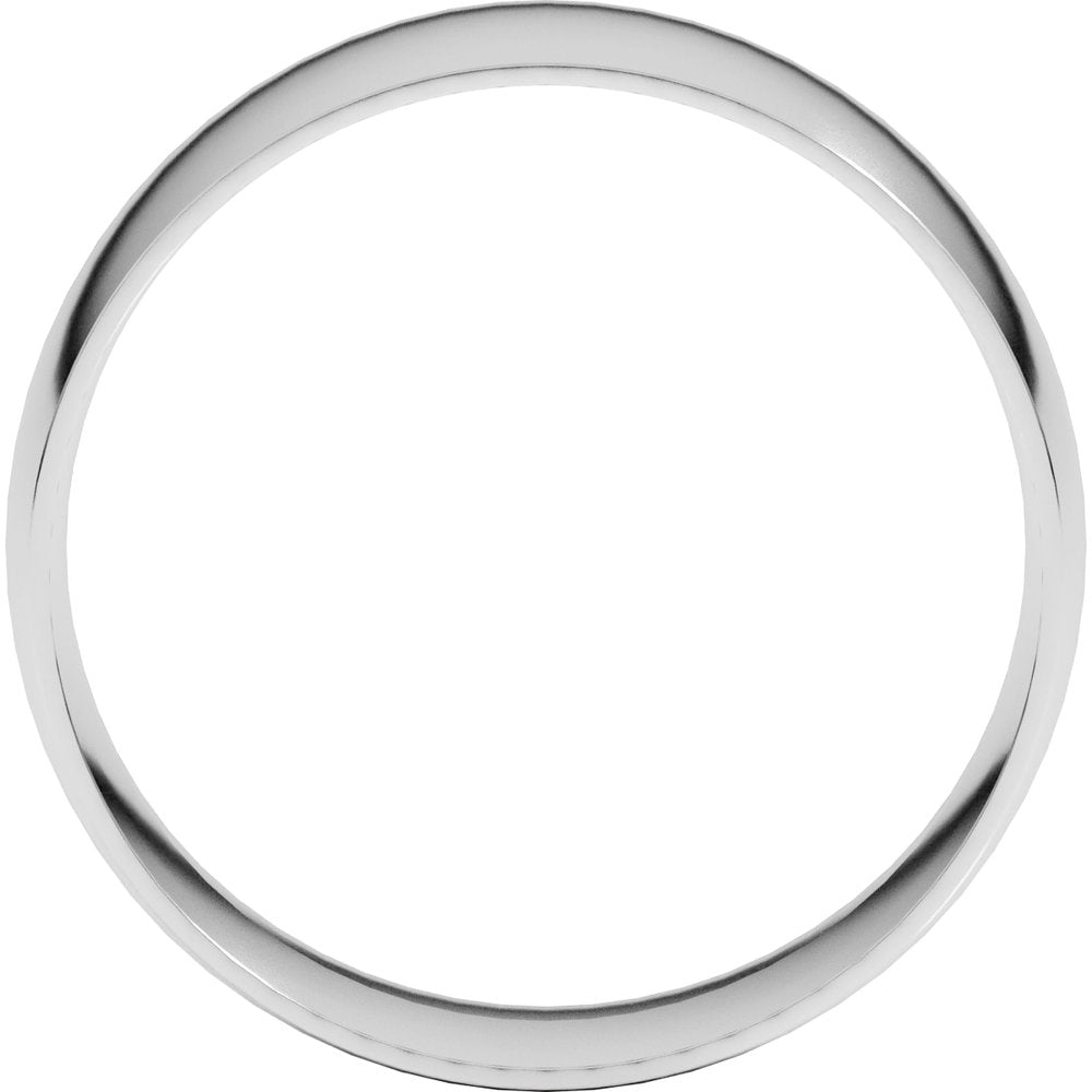 10K White 8 mm Ultra-Lightweight Half Round Band Size 10.5