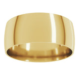 14K Yellow Gold 8 mm Ultra-Lightweight Comfort-Fit Half Round Band Size 10