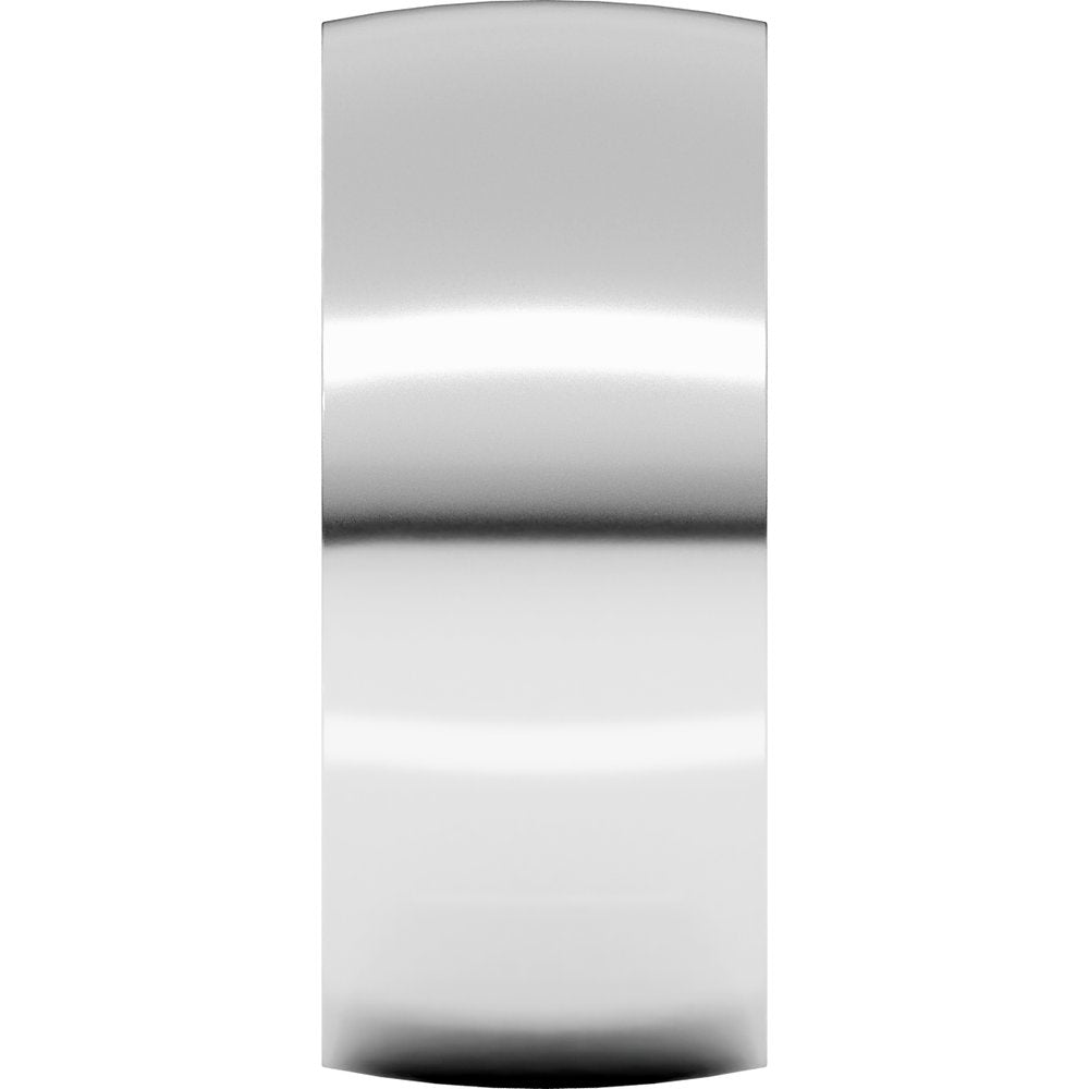 14K White Gold 8 mm Ultra-Lightweight Comfort-Fit Half Round Band Size 8