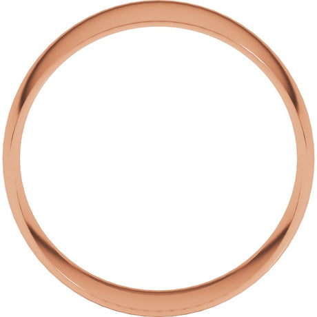 14K Rose Gold 9 mm Ultra-Lightweight Comfort-Fit Half Round Band Size 11
